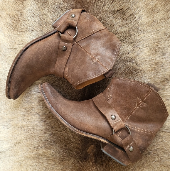 Materia Prima by Goffredo Fantini Italian Sueded Leather Western Ankle Boots 39 - Picture 6 of 15